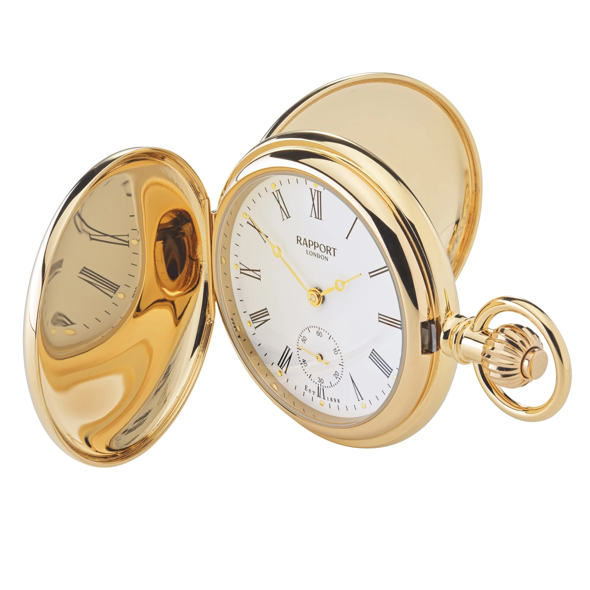 Mechanical Double Hunter Pocket Watch - Gold - Image 3