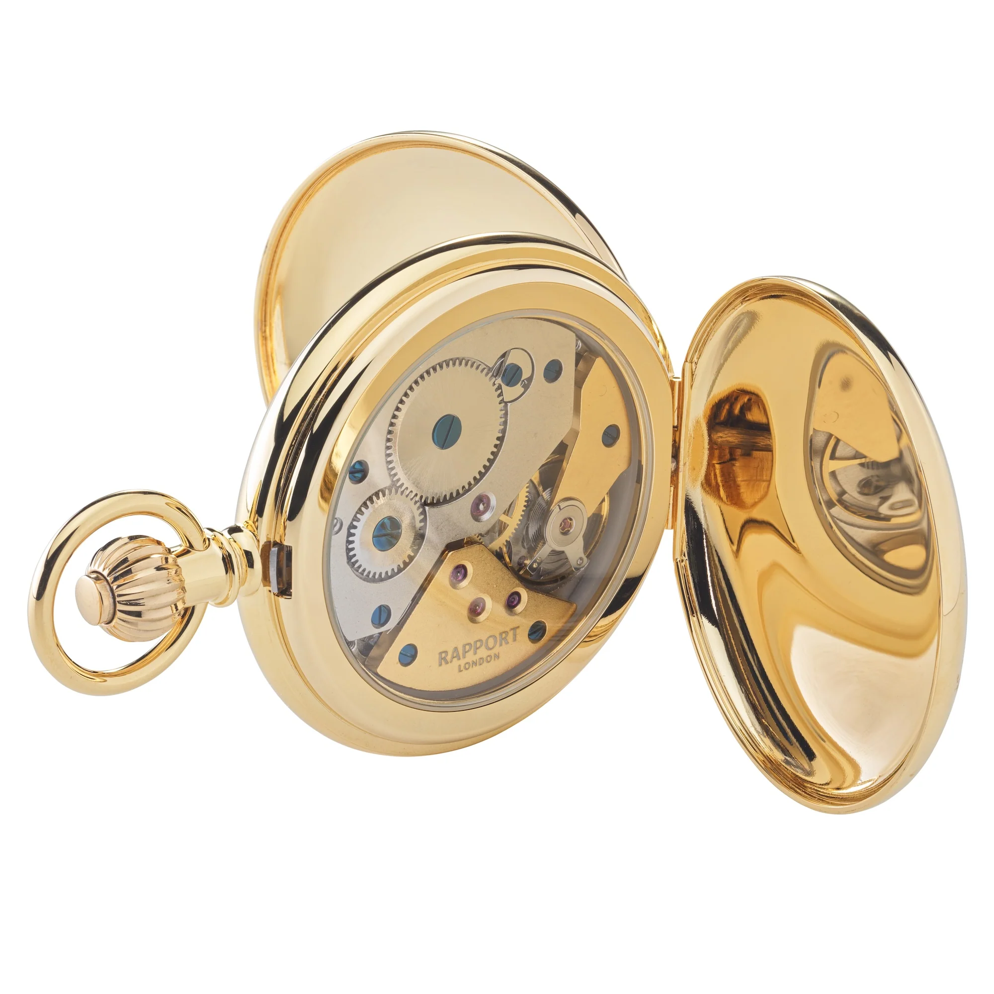 Mechanical Double Hunter Pocket Watch - Gold - Image 5