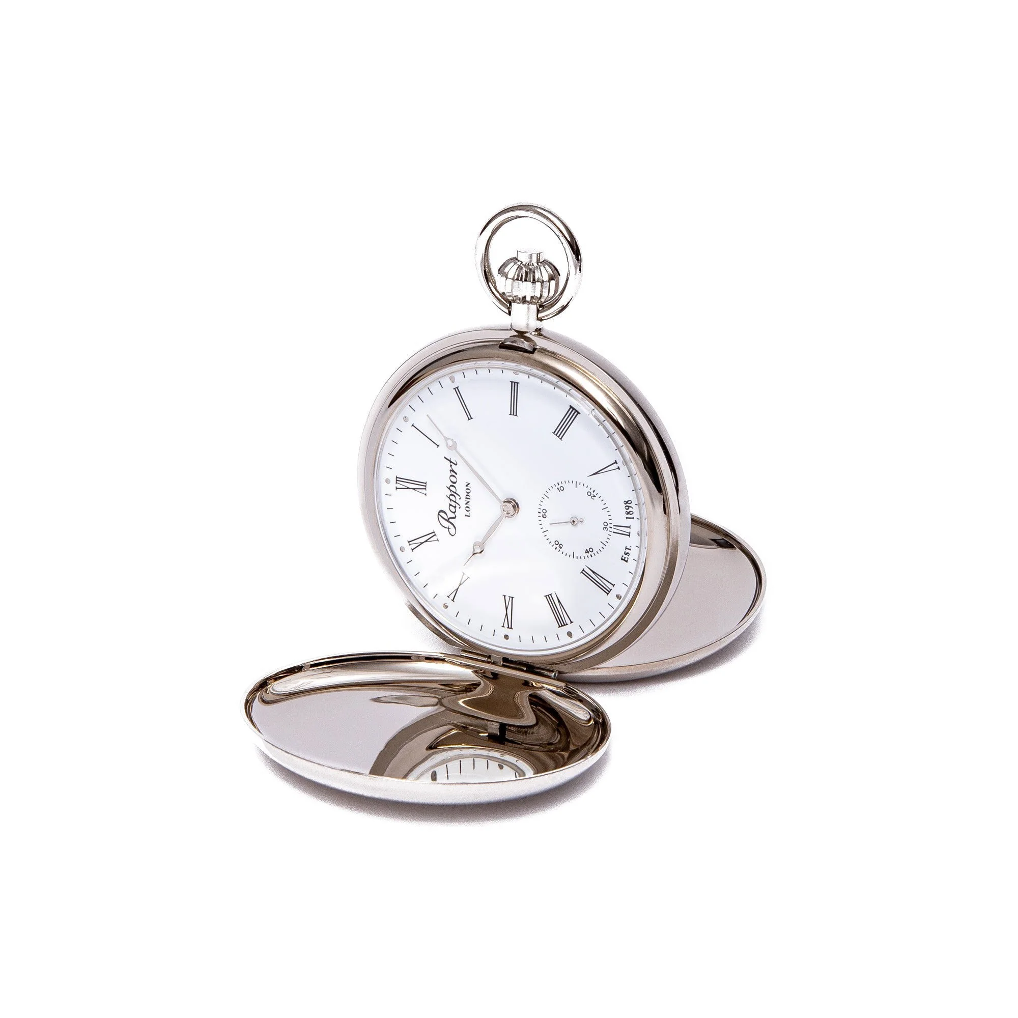 Mechanical Double Hunter Pocket Watch - Silver - Image 4