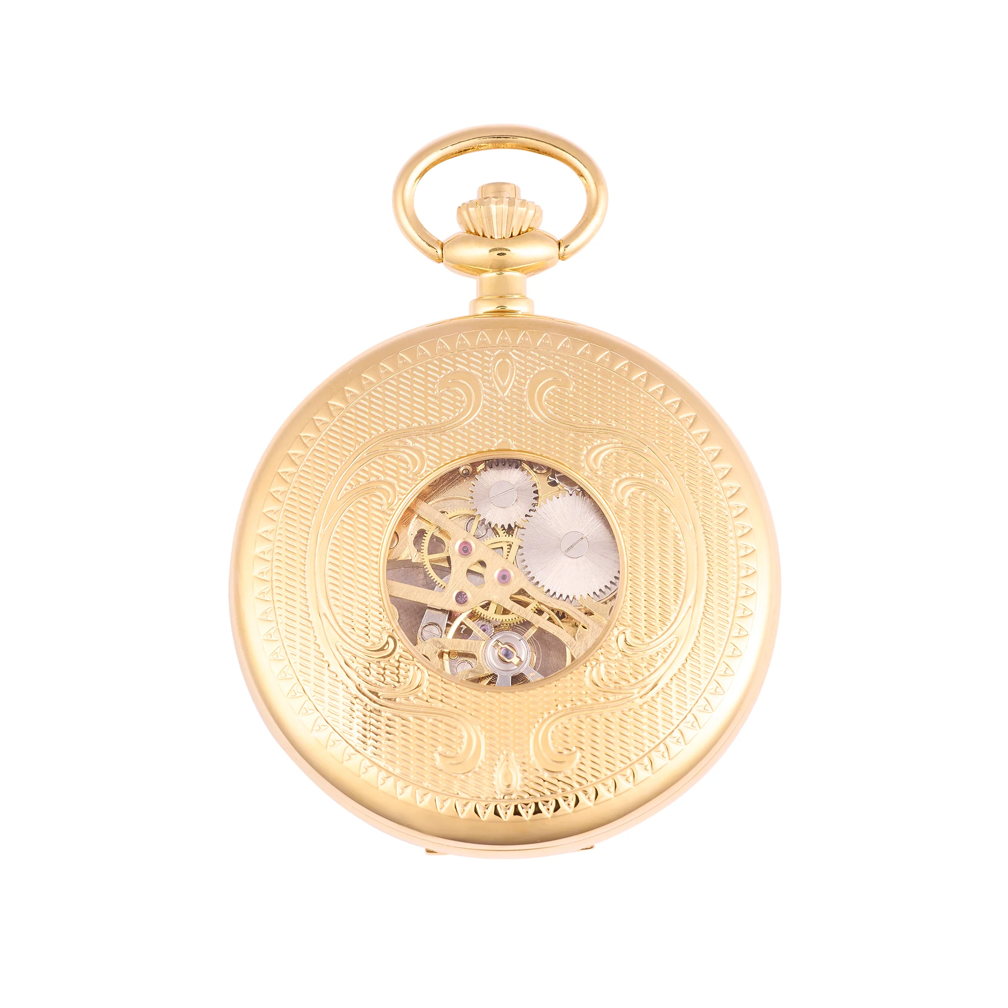 Mechanical Full Hunter Pocket Watch - Gold - Image 3