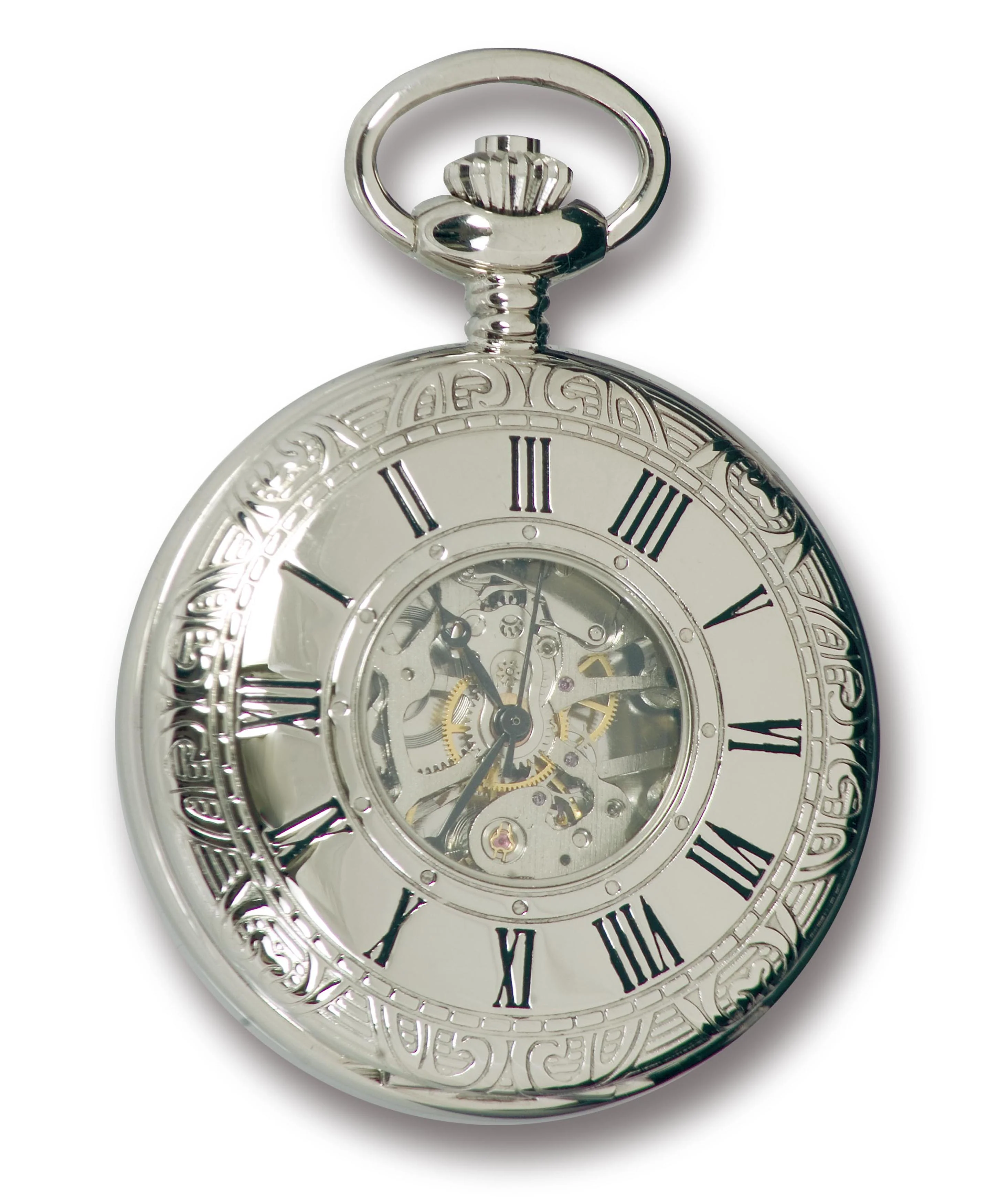 Mechanical Half Hunter Pocket Watch - Silver - Image 3